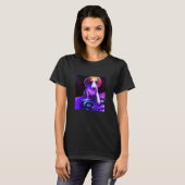 Beagle DJ Vaporwave Eutitic Dog Men Women Boys Tシャツ (正面フル)