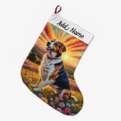 Beagle Dog ラージクリスマスストッキング (正面 (吊り時))