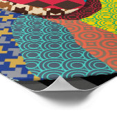 Beagle Dog 161色数々ののパターン ポスター (角)