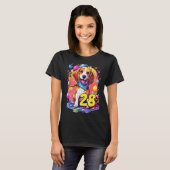 Beagle Dog 28誕生日をテーマにしたパーティー28歳 Tシャツ (正面フル)