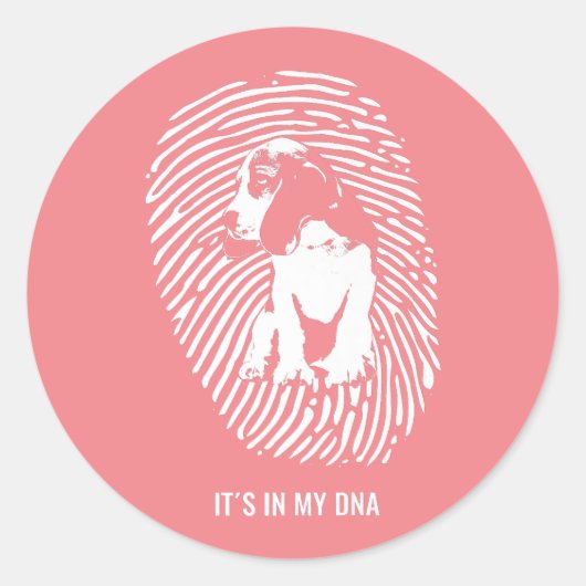 Beagle Dog Breed Premium/Beagle愛犬家 ラウンドシール (正面)