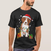 Beagle Dog Christmas Tree Lights Santa Dog Xmas Tシャツ (正面)
