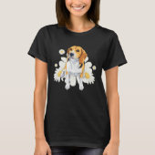 Beagle Dog Daisy Flower Floral Beagle Tシャツ (正面)