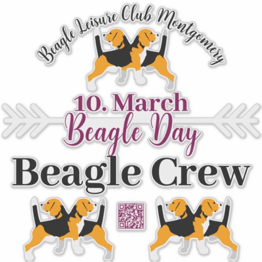 Beagle Dog Day Mailing  シール (正面)