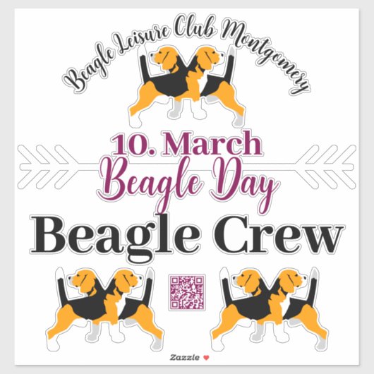 Beagle Dog Day Mailing  シール (シート)