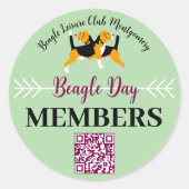 Beagle Dog Day Mailing  ラウンドシール (正面)