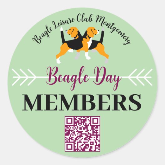 Beagle Dog Day Mailing  ラウンドシール (正面)