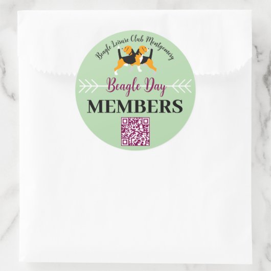 Beagle Dog Day Mailing  ラウンドシール (バッグ)
