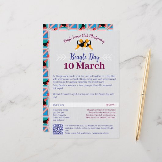 Beagle Dog Day Mailing  便箋 (正面/裏面インサイチュ)