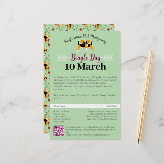 Beagle Dog Day Mailing  便箋 (正面/裏面インサイチュ)