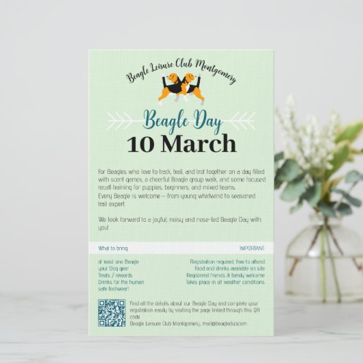 Beagle Dog Day Mailing  Stationery 便箋 (スタンド正面)