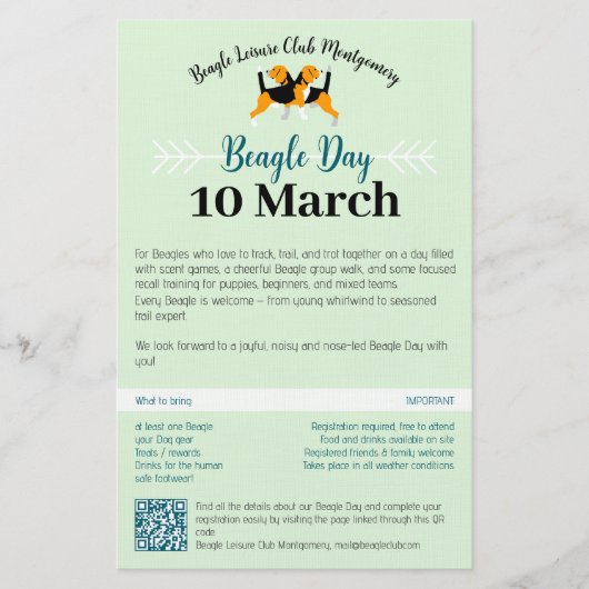 Beagle Dog Day Mailing  Stationery 便箋 (正面)