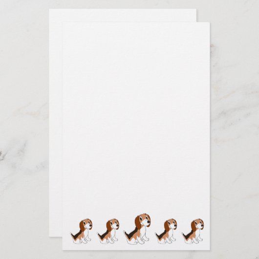 Beagle Dog Design 便箋 (正面/裏面)