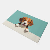 Beagle Dog Doormat Art ドアマット (アングル)