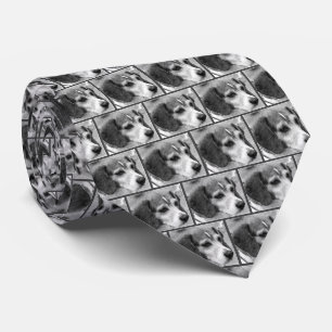 Beagle Dog Face Pencil Art ネクタイ