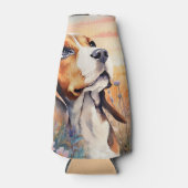 Beagle Dog Lover with Wildflower Meadow ボトルクーラー (正面)