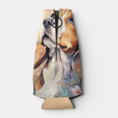 Beagle Dog Lover with Wildflower Meadow ボトルクーラー (裏面)