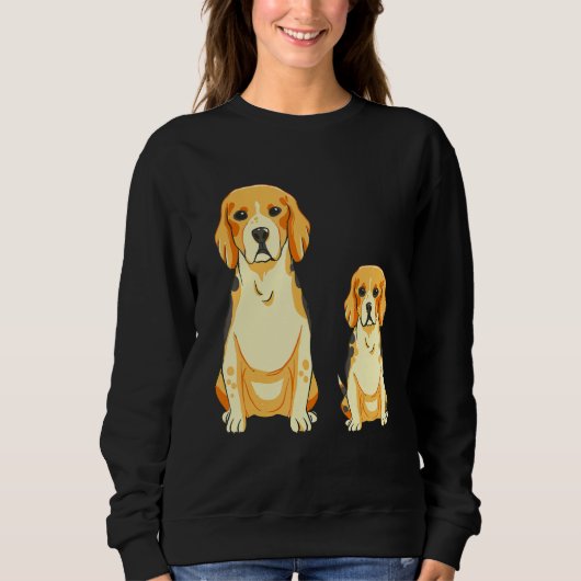 Beagle Dog Mama Puppy Hunting Dog スウェットシャツ (正面)