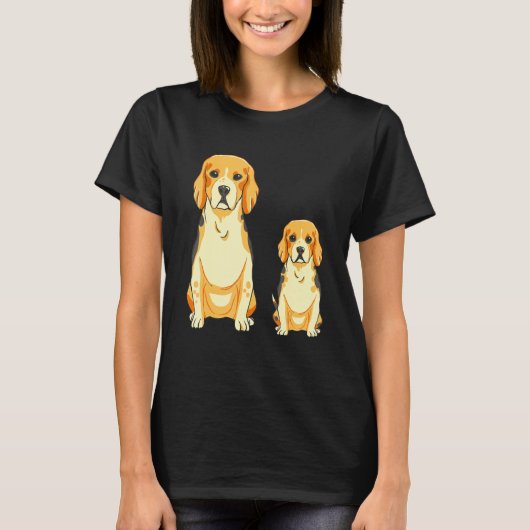 Beagle Dog Mama Puppy Hunting Dog Tシャツ (正面)