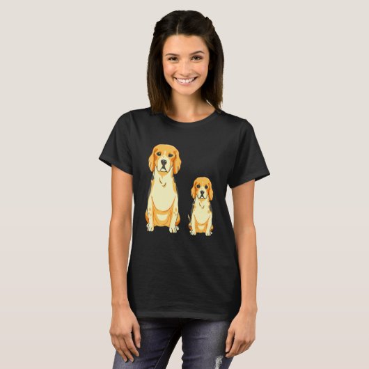 Beagle Dog Mama Puppy Hunting Dog Tシャツ (正面フル)