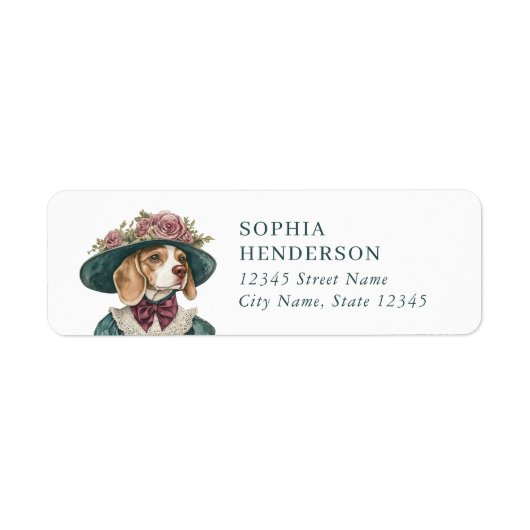 Beagle Dog Return Address Labels ラベル (正面)