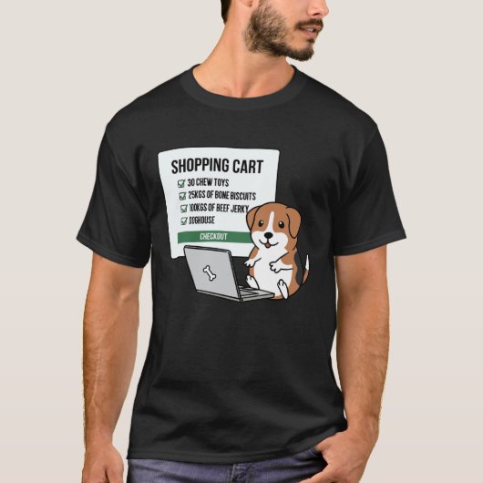 Beagle Dog Shopping Trolley Tシャツ (正面)