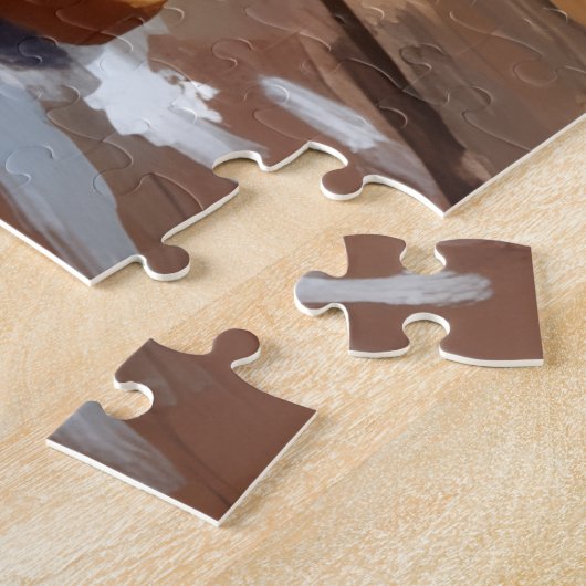 Beagle Dog Tracking Gingerbread Christmas Fun Art ジグソーパズル (側面)