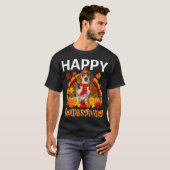 Beagle Dog Turkey Costume Fall Vibes Thanksgiving Tシャツ (正面フル)