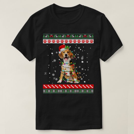 Beagle Dog Ugly Sweater Christmas Puppy Dog Lover  Tシャツ (デザイン正面)