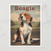 Beagle Dog Vintage Art ポストカード (正面)