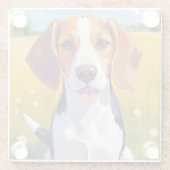 Beagle Dog Watercolor Pet Painting ガラスコースター (裏面)