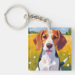 Beagle Dog Watercolor Pet Painting キーホルダー
