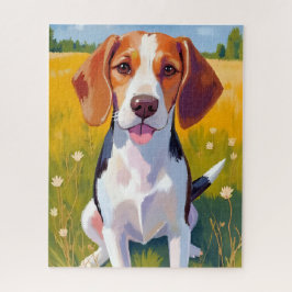 Beagle Dog Watercolor Pet Painting ジグソーパズル
