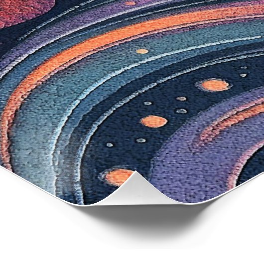 Beagle dog with starry sky and water 001 ポスター (コーナー)