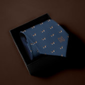 Beagle Dogs Pattern Monogrammed ネクタイ