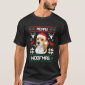 Beagle For Merry Woofmas Ugly Tシャツ (正面)