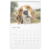 Beagle Funny Cartoon Dog カレンダー (3月 2026)