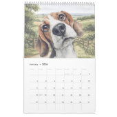 Beagle Funny Cartoon Dog カレンダー (1月 2026)