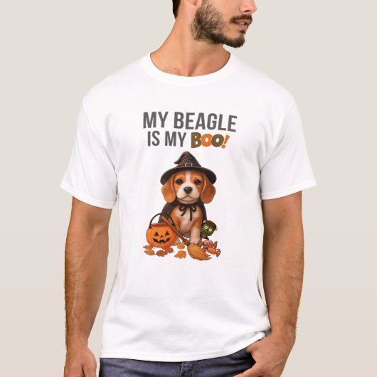 Beagle Halloween Costume My Beagle is My Boo Dog Tシャツ (正面)