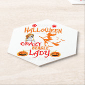 Beagle Happy Halloween Crazy Beagle Lady ペーパーコースター (アングル)
