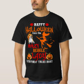 Beagle Happy Halloween Crazy Beagle Lady Tシャツ (正面)
