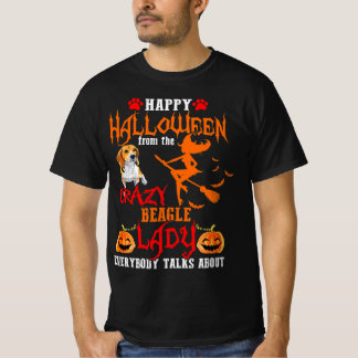 Beagle Happy Halloween Crazy Beagle Lady Tシャツ