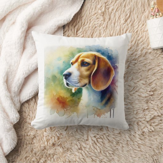 Beagle Harrier Dog 010824AREF102 - Watercolor クッション (ブランケット)