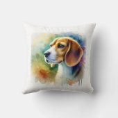 Beagle Harrier Dog 010824AREF102 - Watercolor クッション (裏面)