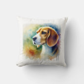 Beagle Harrier Dog 010824AREF102 - Watercolor クッション (正面)