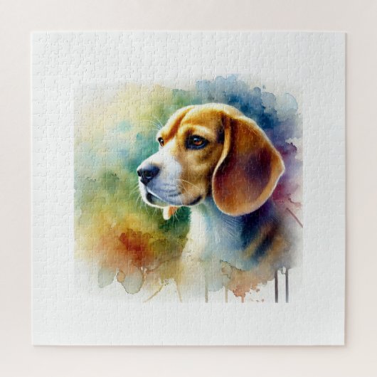 Beagle Harrier Dog 010824AREF102 - Watercolor ジグソーパズル (縦)