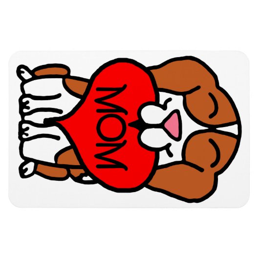 Beagle Heart Mom マグネット (横)