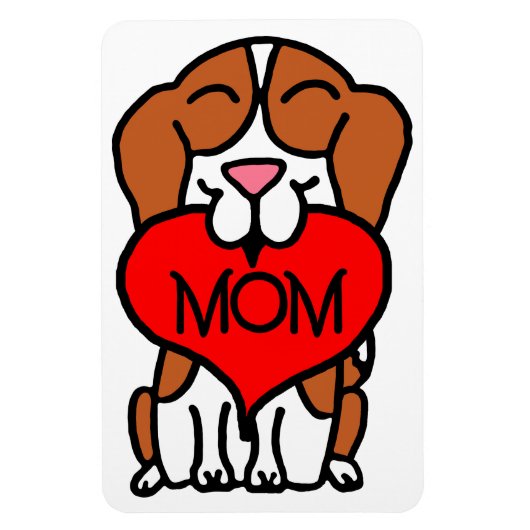 Beagle Heart Mom マグネット (縦)