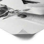 Beagle Holding A Cocktail Wall Art, Black and Whit ポスター (角)