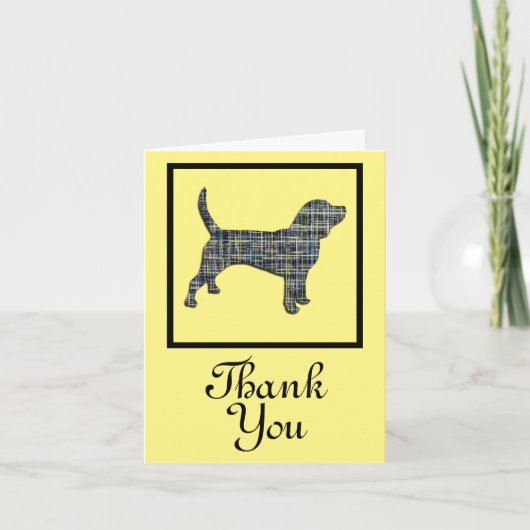 Beagle Hound Dog Thank You Greeting Card カード (正面)
